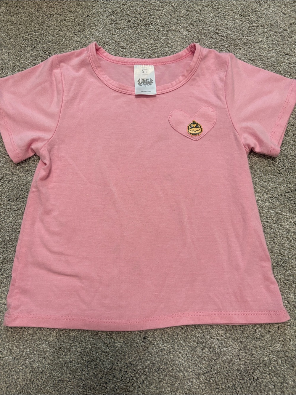 Iowa Hawkeyes Girls Pink Heart Short-Sleeve Tee 5T